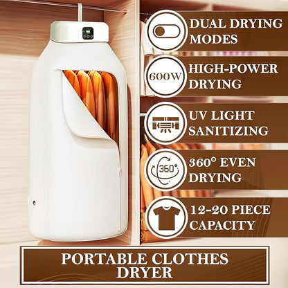 **SPARXA DryMate™ Portable Electric Clothes Dryer – Foldable Garment Drying Bag**