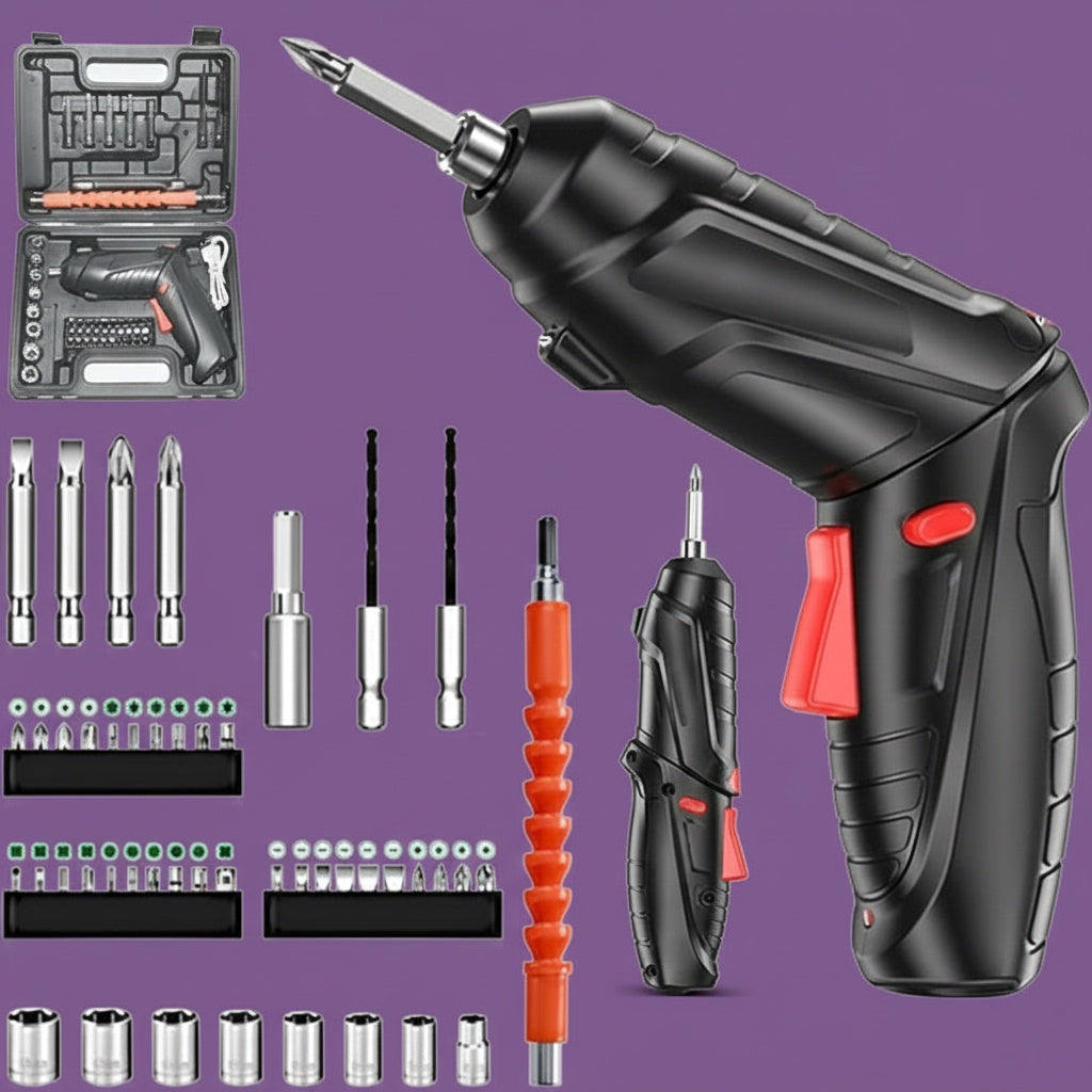 47 in 1 Electric Screwdriver and Bit Set – Easy-to-Use Tool for Home Repairs, Assembly, and DIY Projects Max Torque Electric Rotatable with Case LED Light Drill Screwdriver Multi-Angle