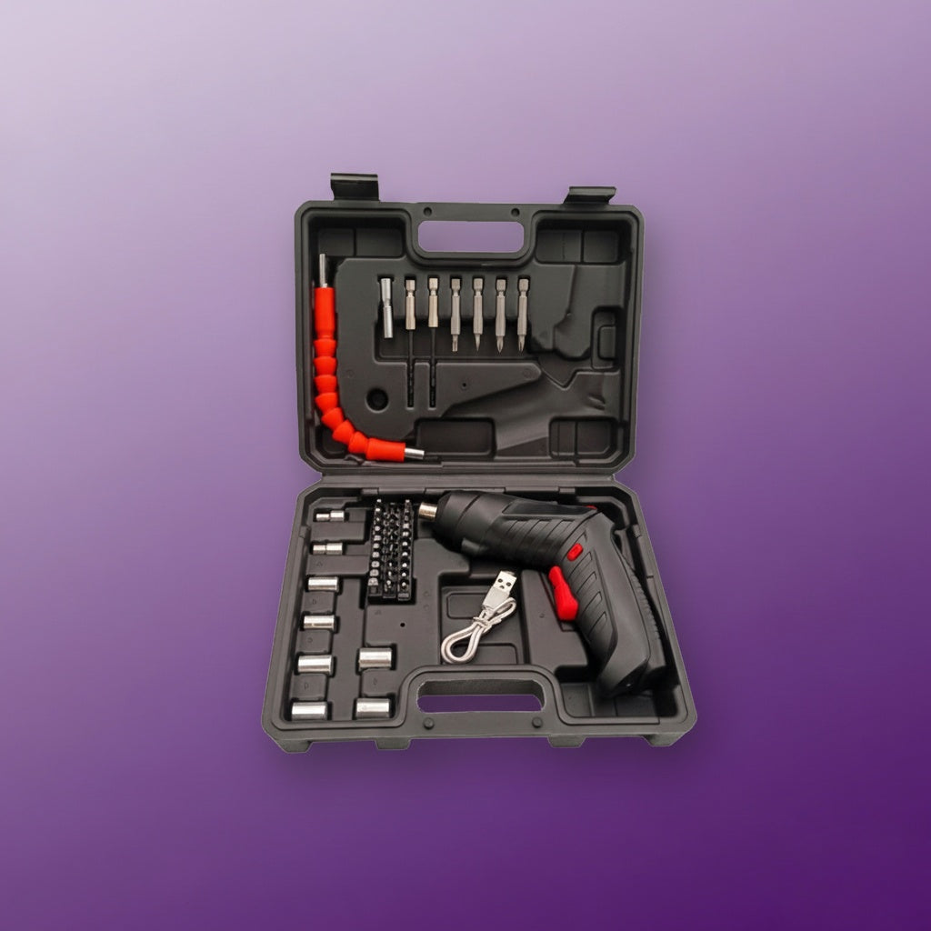 47 in 1 Electric Screwdriver and Bit Set – Easy-to-Use Tool for Home Repairs, Assembly, and DIY Projects Max Torque Electric Rotatable with Case LED Light Drill Screwdriver Multi-Angle