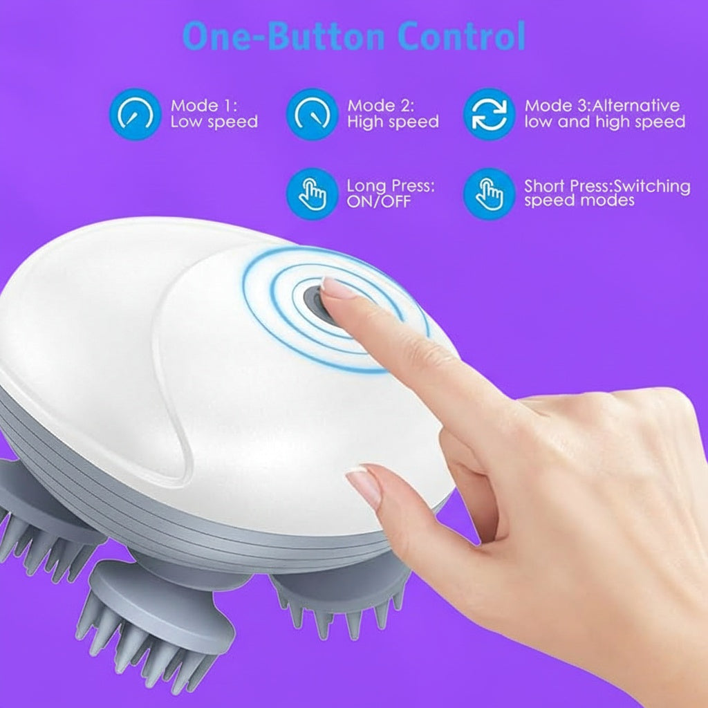 Electric Head Massager with 96-Node Kneading for Stress Relief